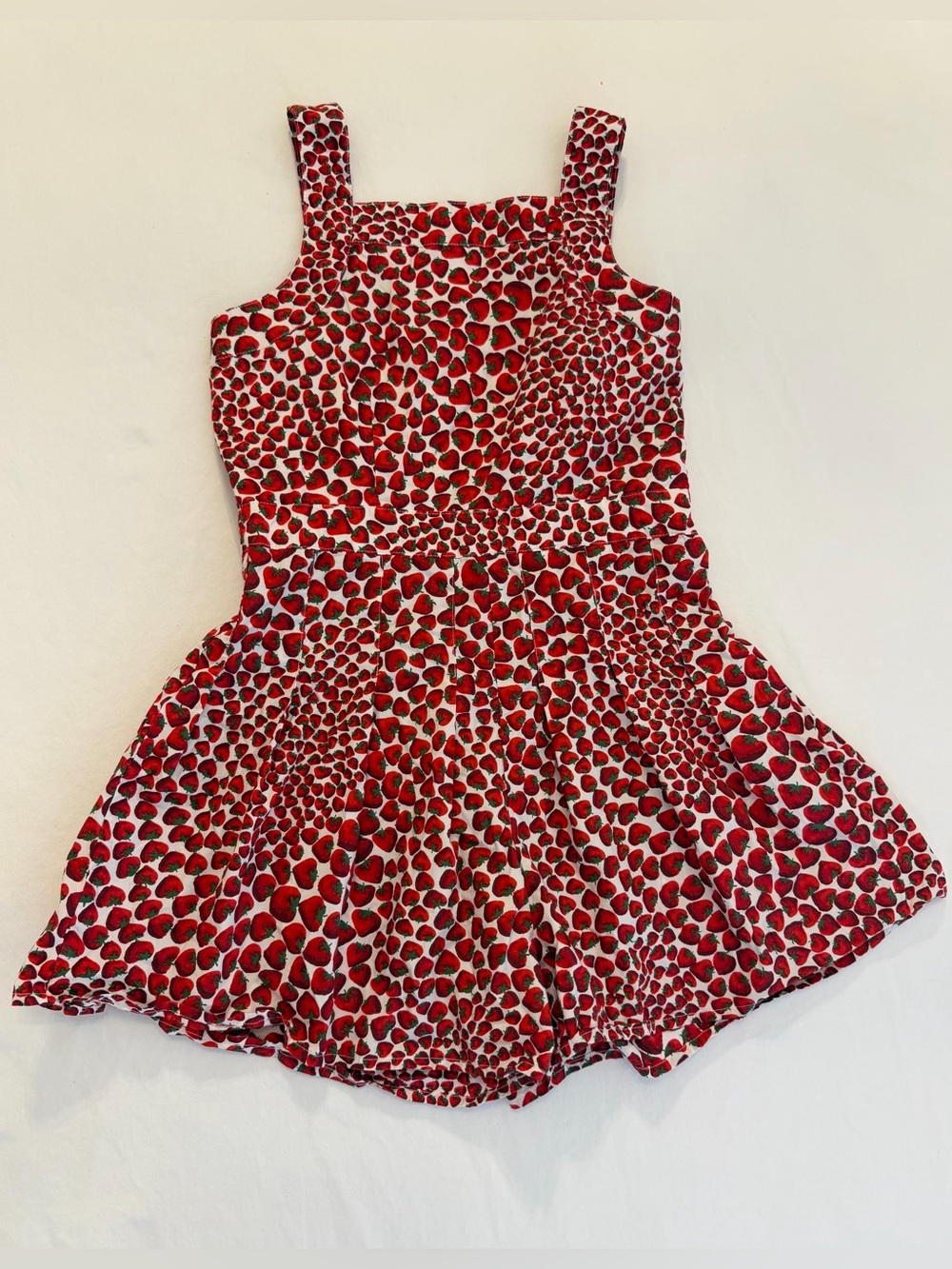 J. Crew Crewcuts Girls Red Strawberry Print Romper Size 10